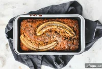 Walnut Chocolate Chip Banana Bread with Sour Cream Swirl