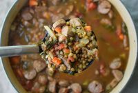 Hearty Chicken Sausage and Vegetable Lentil Soup Recipe
