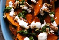 Roasted Squash with Yogurt, Walnuts & Spiced Herb Sauce
