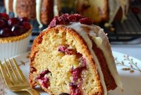 White Chocolate Cranberry Bundt Cake Recipe | Moist Holiday Dessert