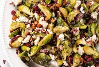 Crisp Brussels Sprouts Salad with Cranberries and Pecans