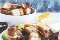 Crispy Pork Belly with Scallions and Garlic Glaze