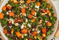 Roasted Sweet Potato and Kale Salad with Citrus Dressing