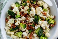 Crunchy Broccoli and Cauliflower Salad with Tangy Dressing