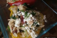 Greek-Style Stuffed Peppers with Orzo and Feta Cheese