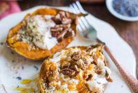 Savory Breakfast Stuffed Sweet Potatoes with Eggs and Greens
