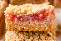 Tangy Rhubarb Dessert Bars with Buttery Crust