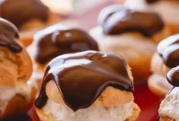 Warm Chocolate Profiteroles with Dark Ganache