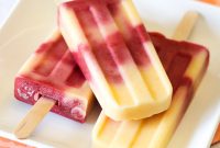Dairy-Free Peach and Berry Yogurt Popsicles Recipe