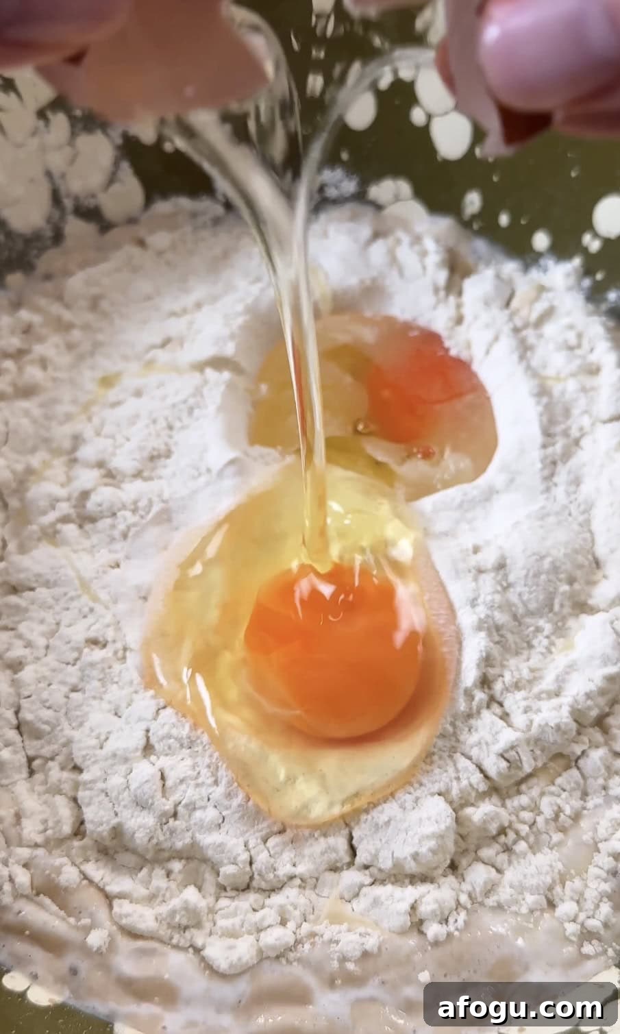 Polish Racuchy: Classic Apple Pancake Recipe You’ll Love 5 adding eggs to flour.