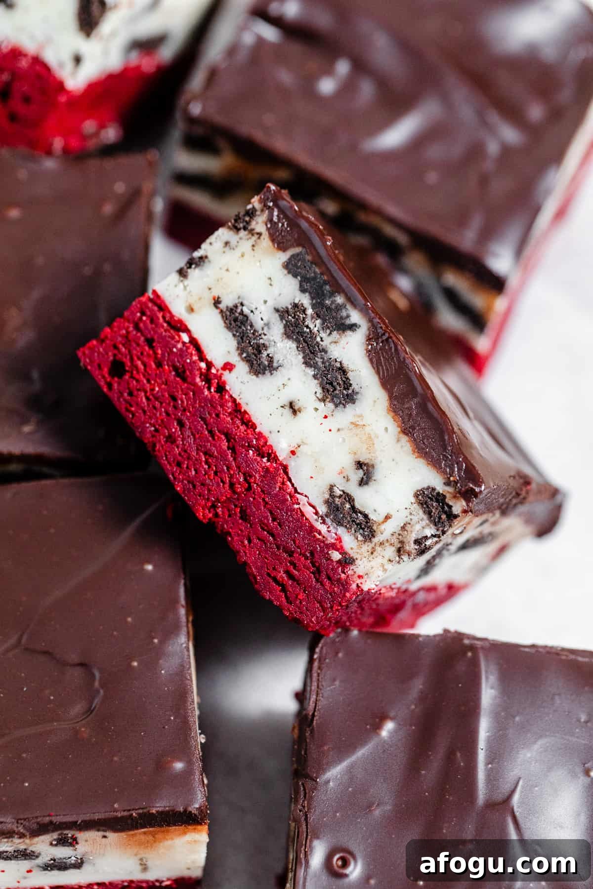 close up overhead shot of brownies