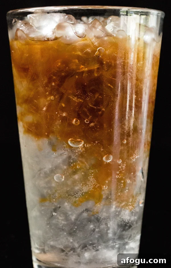 Sparkling Coffee - tonic water with an espresso shot layered on top.