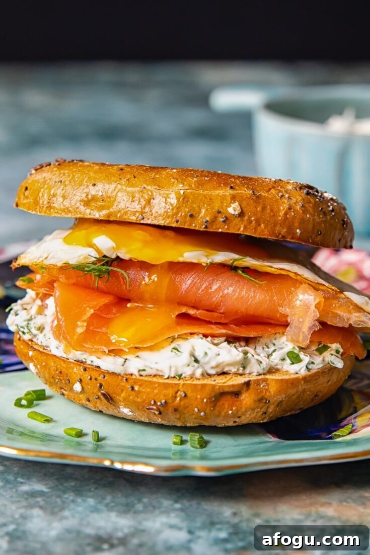 Image for Breakfast Bagel Sandwich with Smoked Salmon