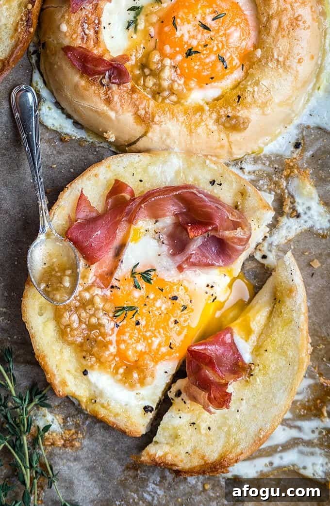 Image for Sheet-pan baked eggs-in-a-bagel-hole