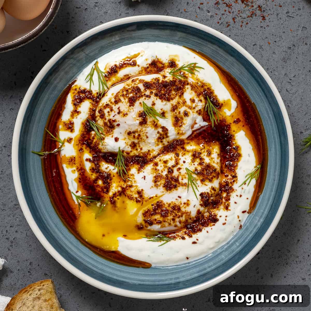 Image for Turkish Eggs Cilbir Recipe - Give Recipe