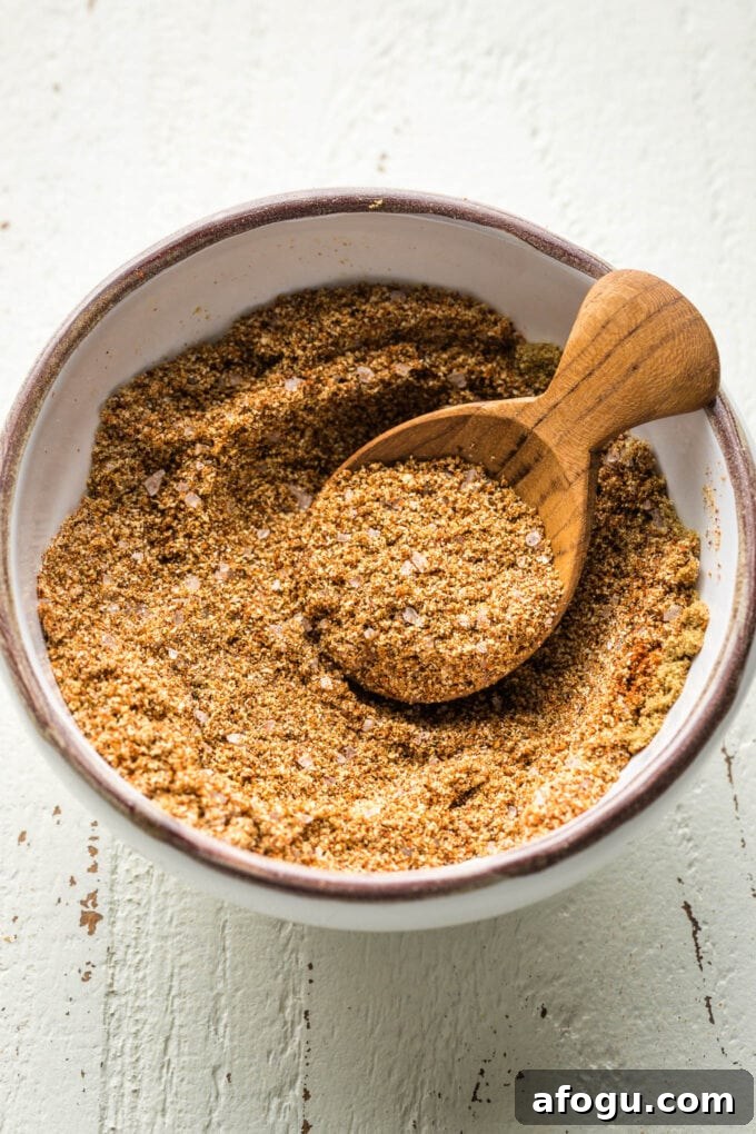 Spices mixed together in a small white bowl.
