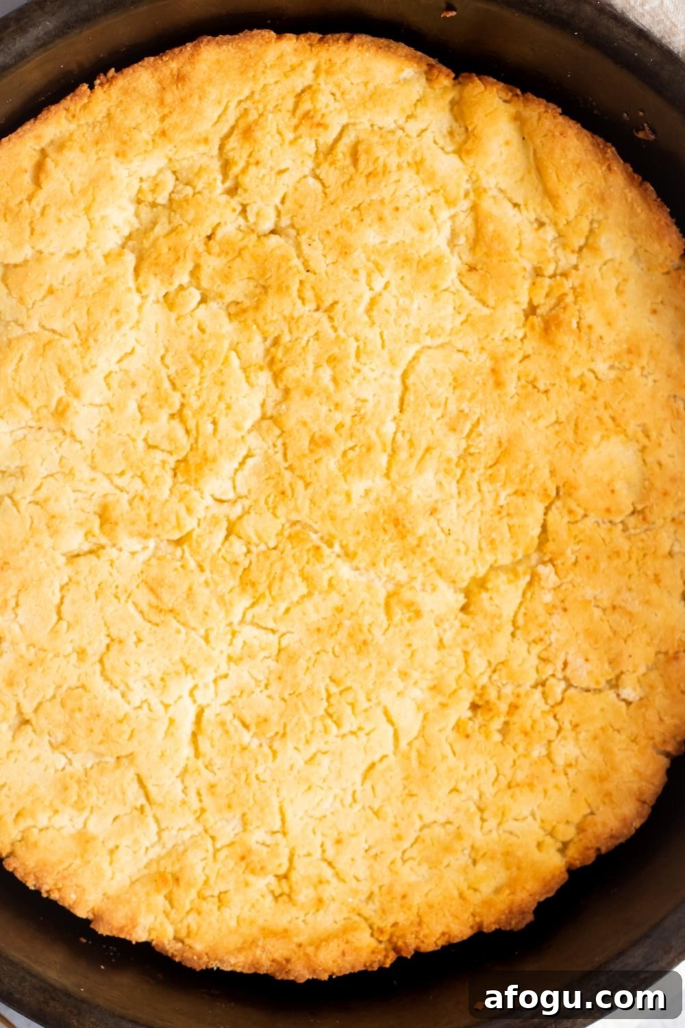Cornbread in a skillet.