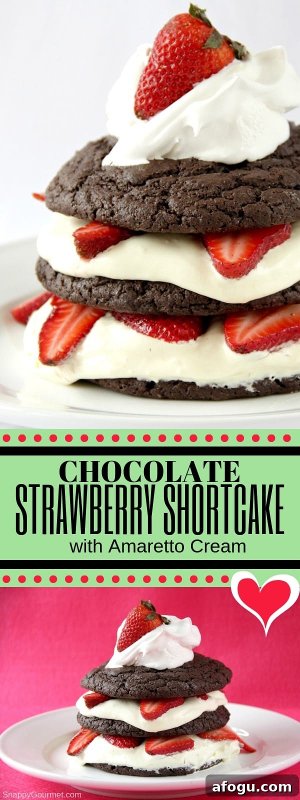 Chocolate Strawberry Shortcake with Amaretto Cream Filling 12 Chocolate Strawberry Shortcake with Amaretto Cream photo collage pin