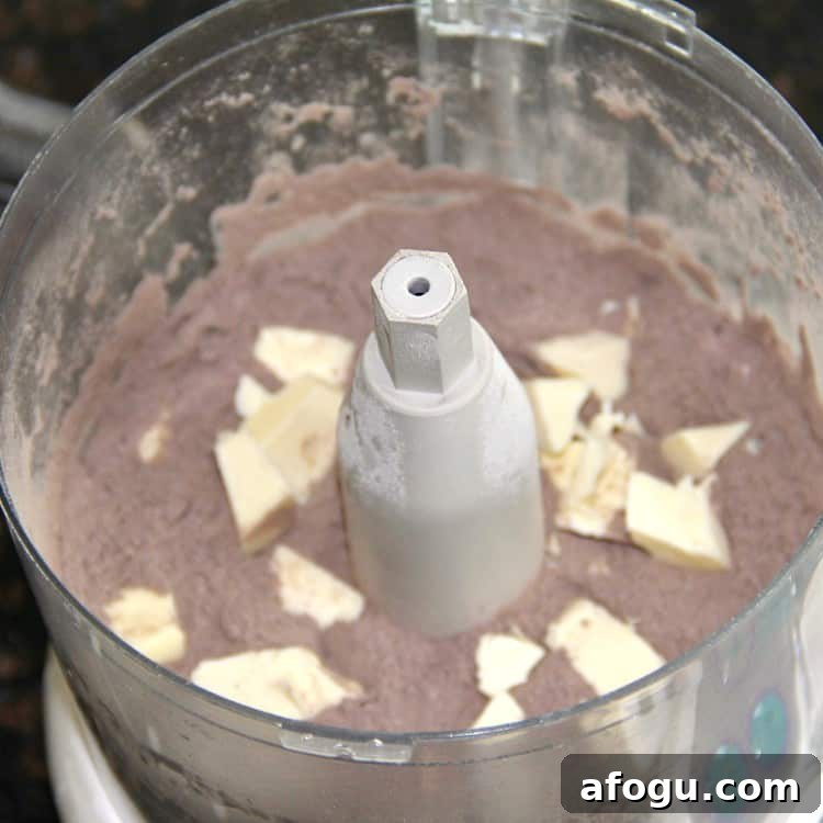 Chocolate Strawberry Shortcake with Amaretto Cream Filling 5 ingredients in food processor with butter
