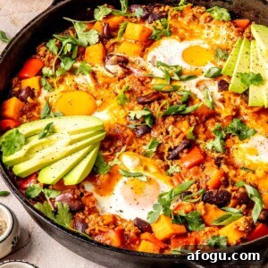 Breakfast Chili Sweet Potato Hash - Olivia Adriance