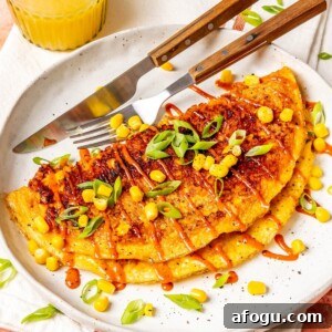 Crispy Rice Omelette with Corn and Scallion - Olivia Adriance