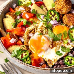 Breakfast Burrito Bowls with Chorizo, Eggs, and Veggies GF DF - Olivia Adriance