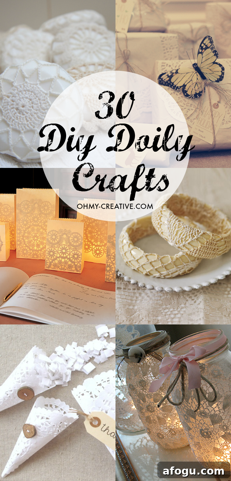 30 DIY Doily Crafts - The DOILY has endless DIY craft uses! What makes them great is the many shapes and patterns...each one so pretty! Of course they are perfect for anything vintage! OHMY-CREATIVE.COM