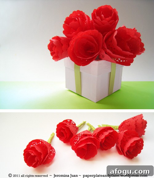 Easy Doily Roses