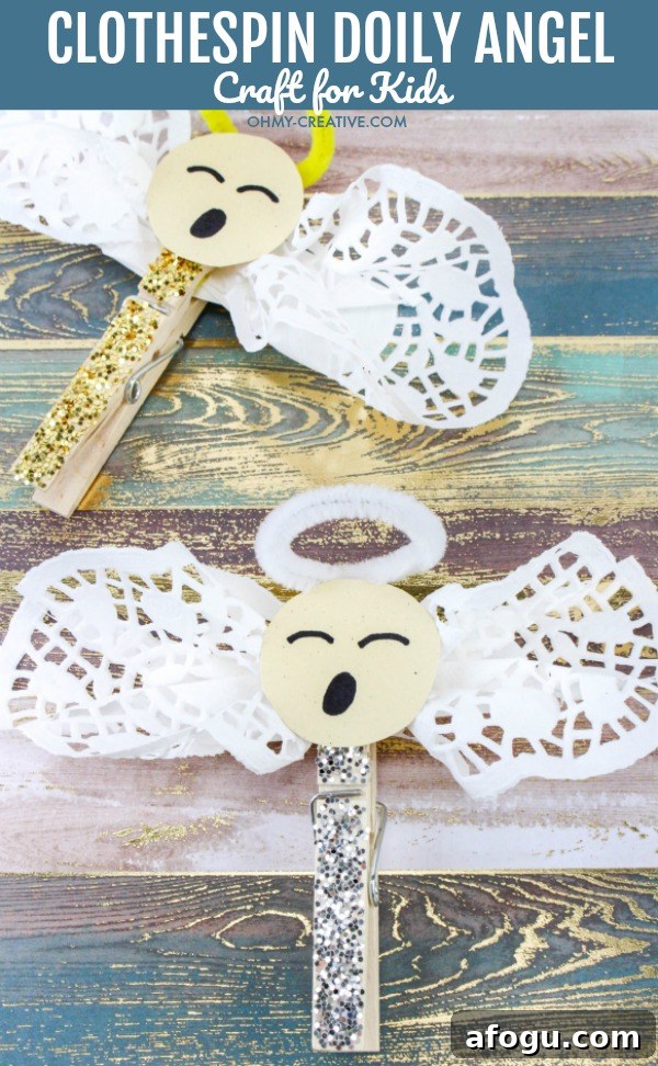 Easy Clothespin Doily Angel Crafts For Kids