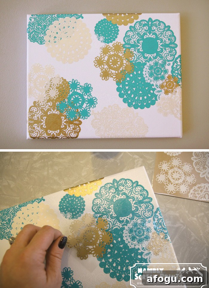 Doily Rub-on Canvas