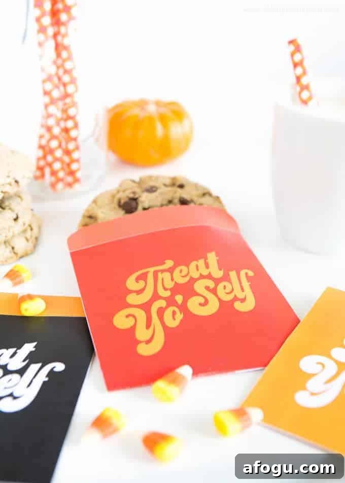Treat Yo' Self Printable Treat Bags – DIY Party Favor Templates 6 Treat Yo'Self Printable Treat Bags!