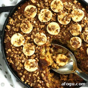 Banana Toffee Skillet Cake