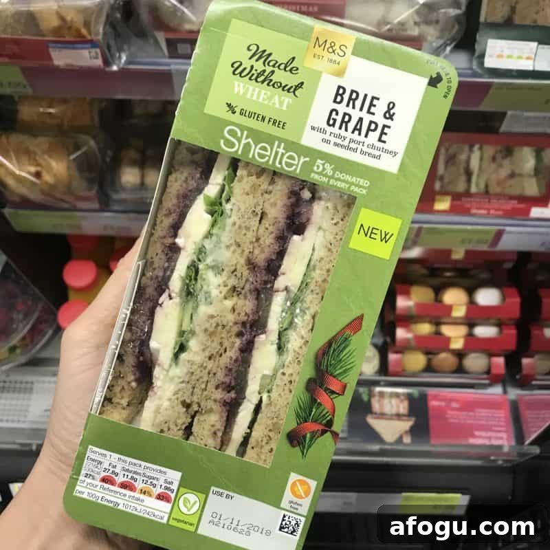 gluten free brie and grape christmas sandwich m&s
