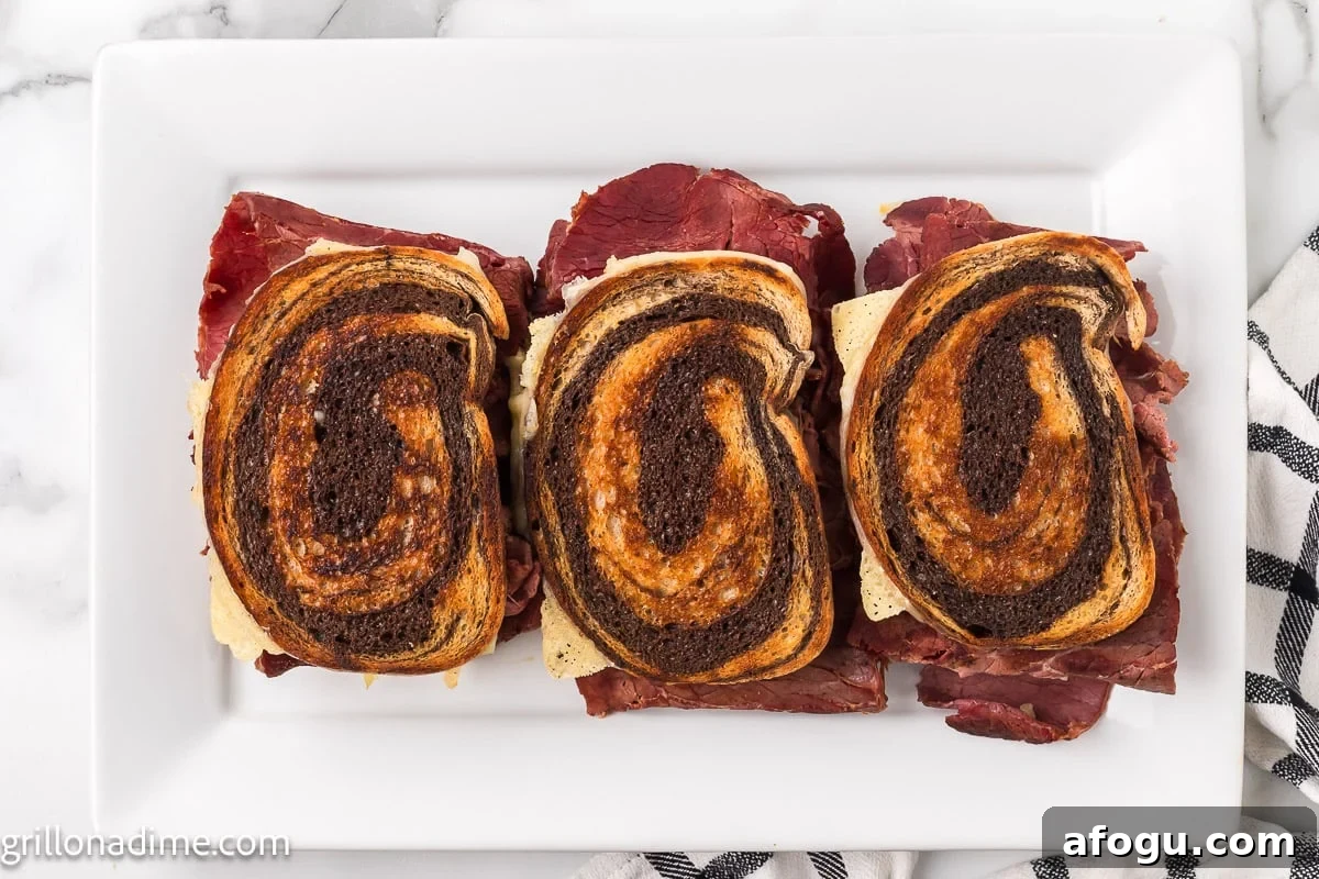 Reuben Sandwiches on a platter