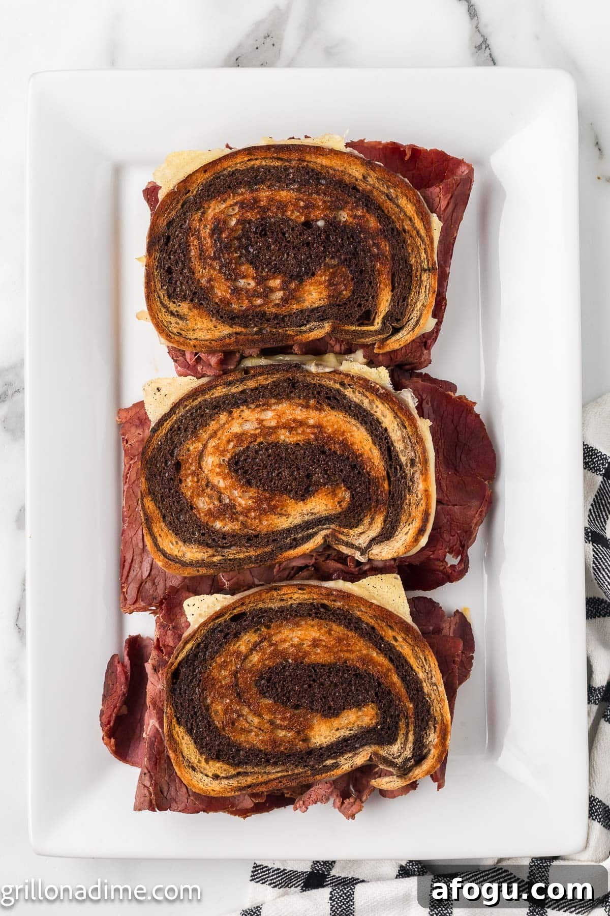 Reuben Sandwiches on a platter