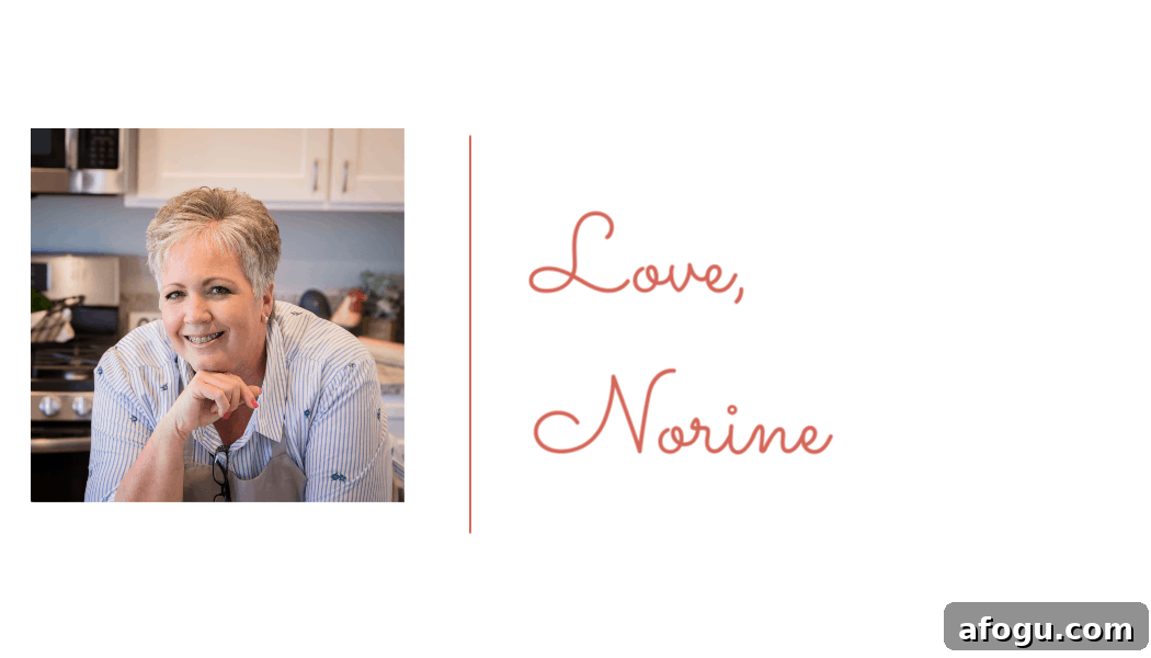 Photo of Norine with her signature