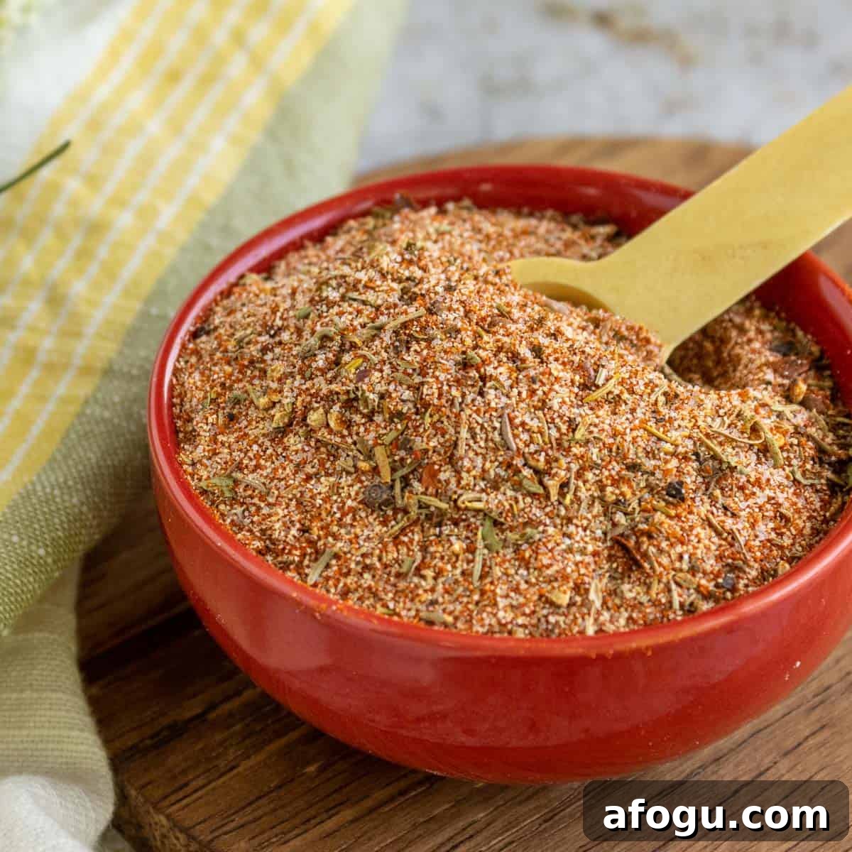 Bowl salmon seasoning.