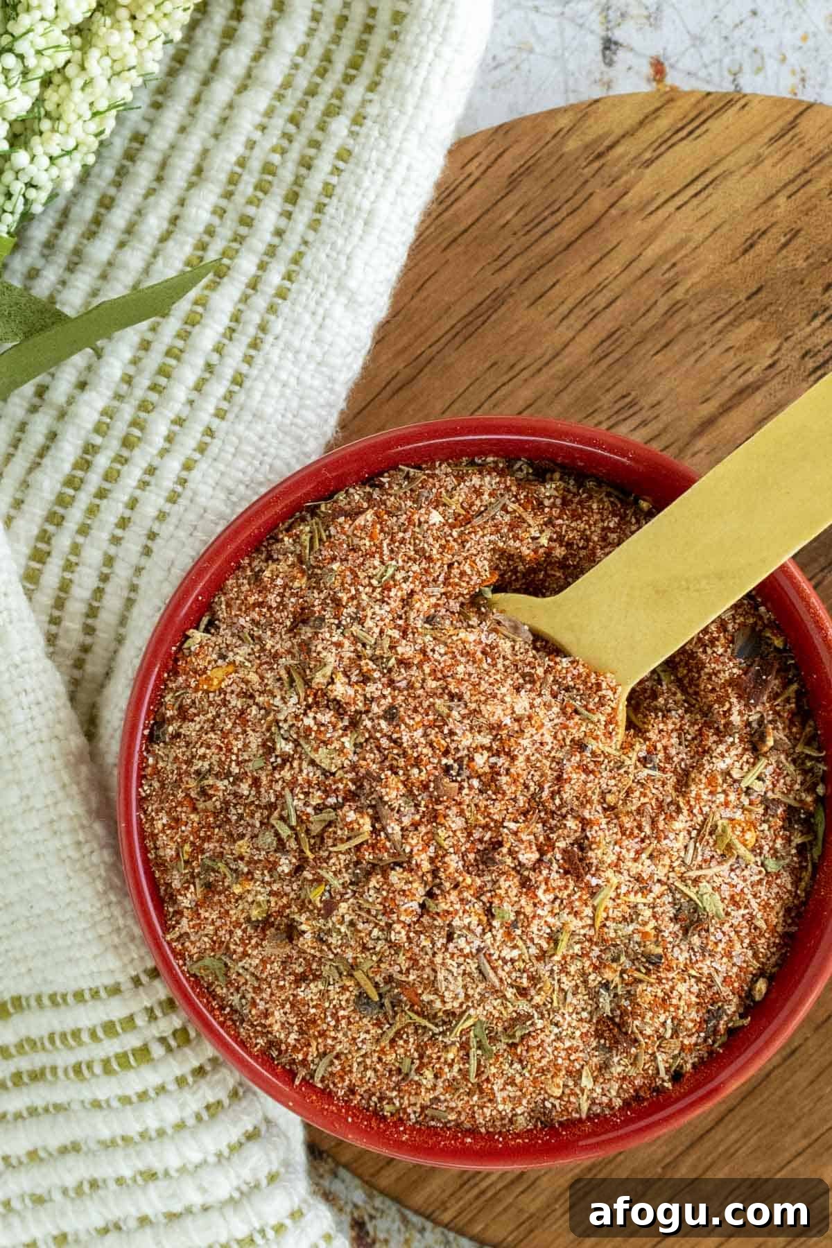 Above shot of salmon seasoning.