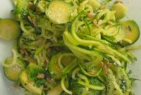 Garlic Butter Zoodles with Crispy Brussels Sprouts & Parmesan