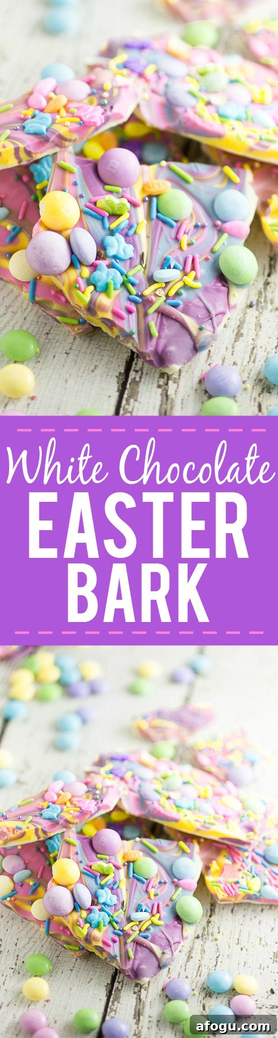 Creamy White Chocolate Easter Bark Recipe For Spring Treats 5 White Chocolate Easter Bark Recipe - Make this super easy, delicious, and adorable White Chocolate Easter Bark recipe in the microwave in just 20 minutes for a fun no bake Easter treat for kids.