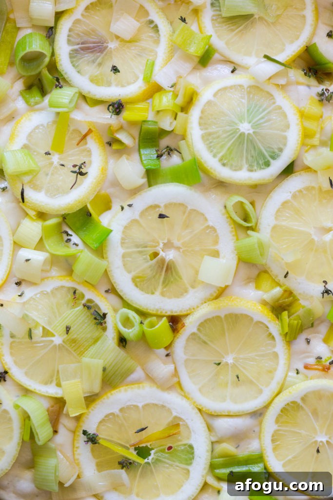Pre-baked Leek Lemon and Thyme Skillet Focaccia