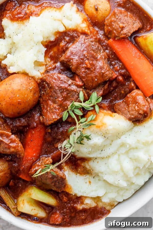 Bowl of Guinness Beef Stew.