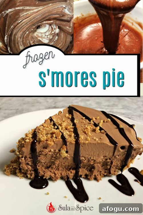 Frozen S’mores Pie Recipe: No-Bake Chocolate Graham Dessert 8 pin for frozen s'mores pie