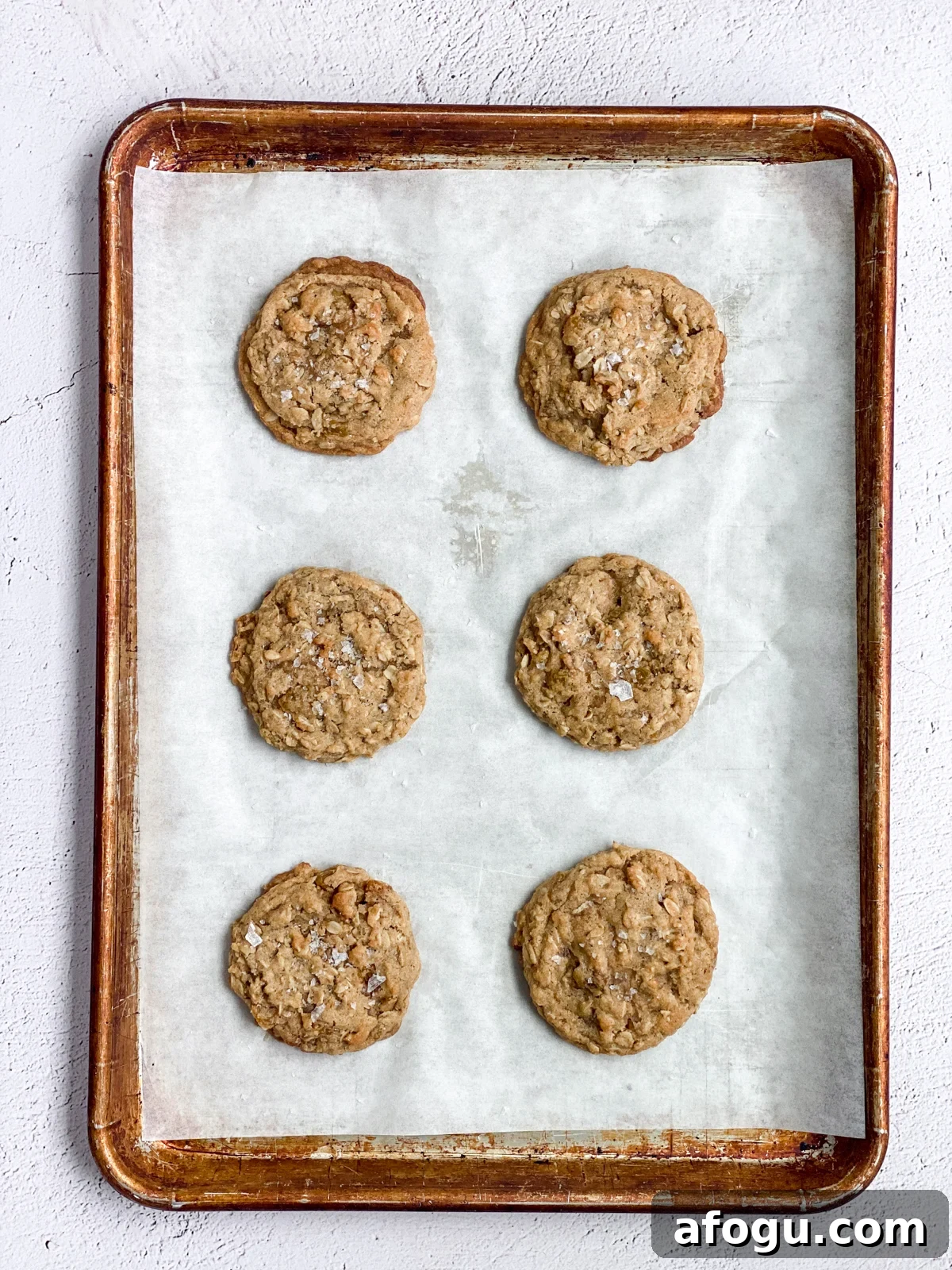 Brown Butter Oatmeal Raisin Cookies Recipe — Chewy & Flavorful 8 brown butter oatmeal raisin cookies after baking.