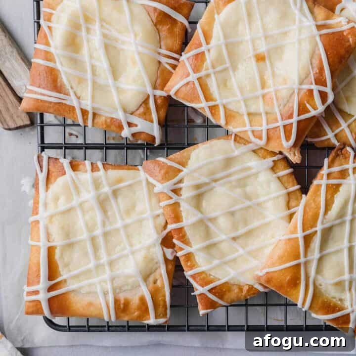 Gluten-free cheese danish on a wire cooling rack.