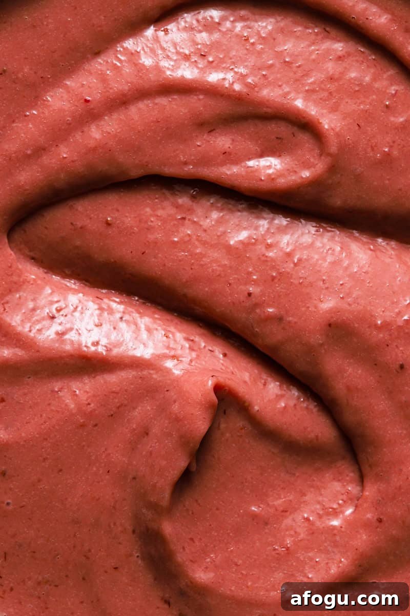 smooth strawberry custard.