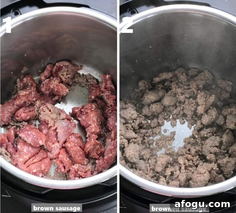 browning the sausage in instant pot