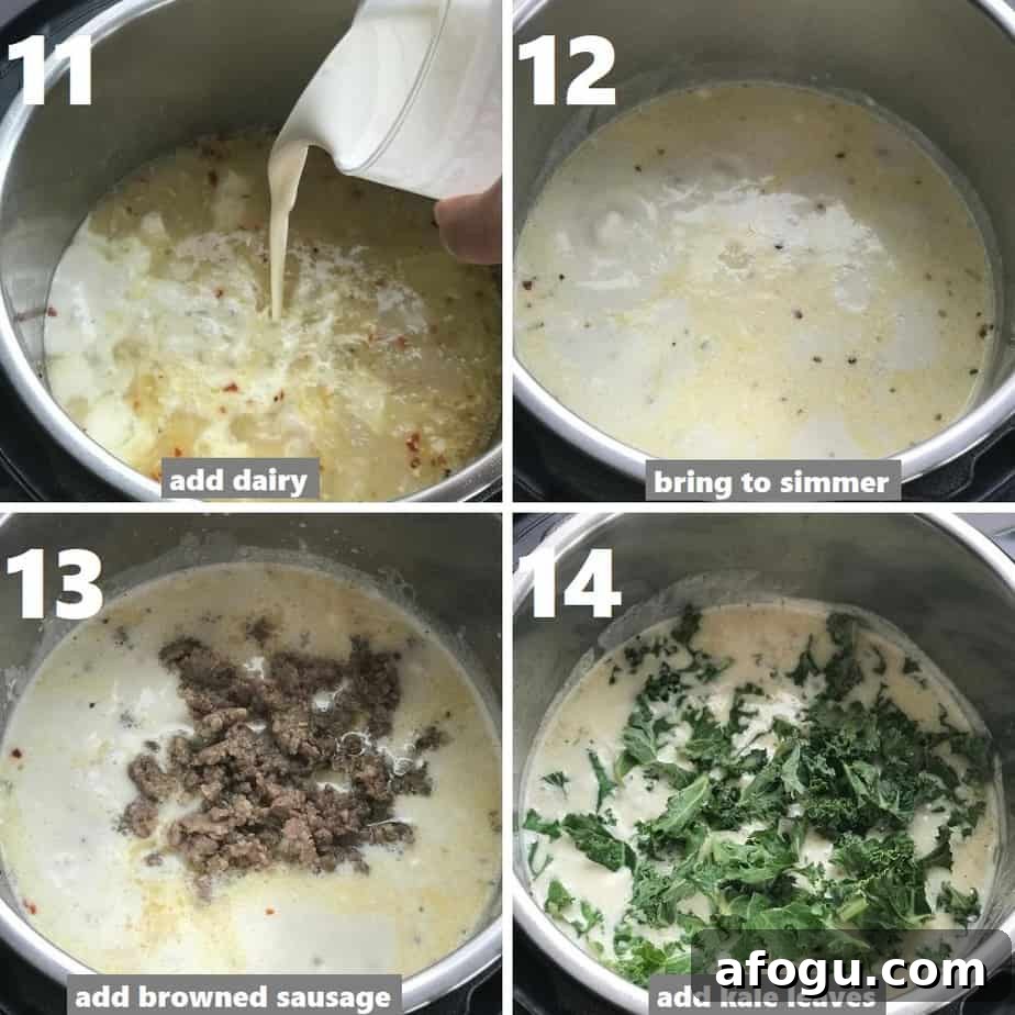 making zuppa toscana soup in instant pot