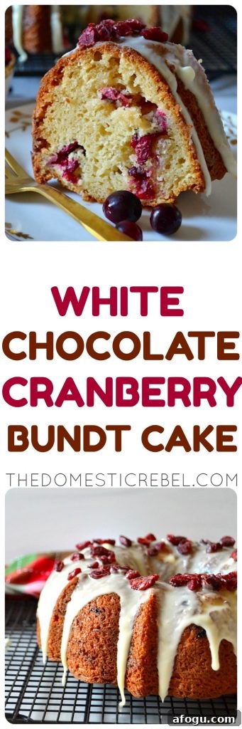 White Chocolate Cranberry Bundt Cake photo collage