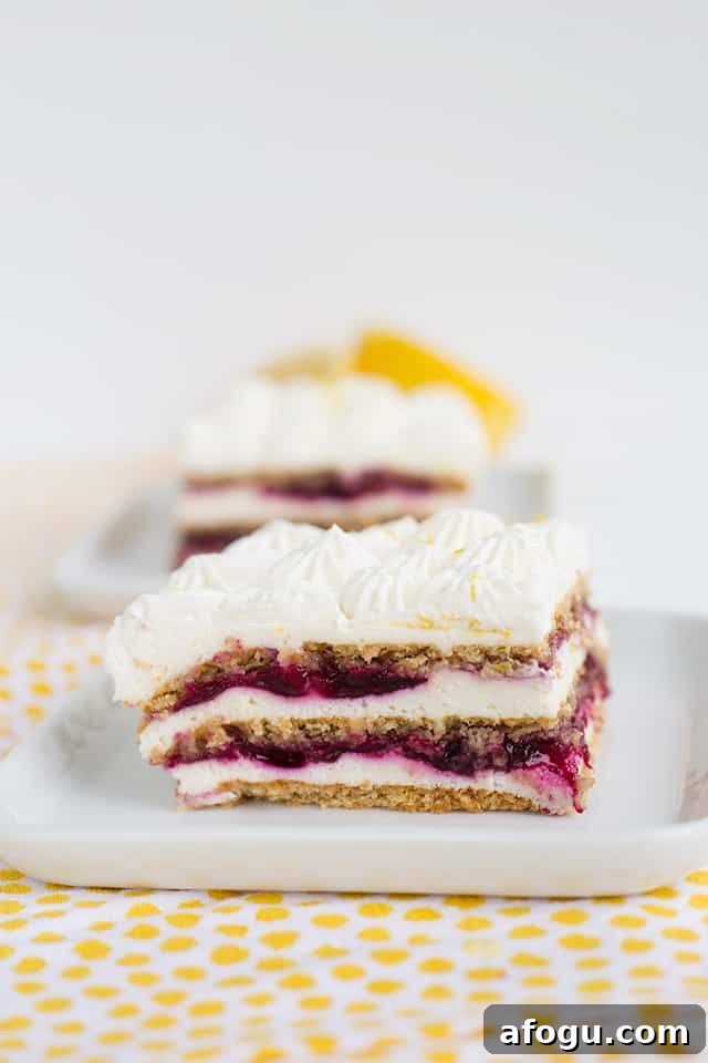 Blueberry lemon icebox cake